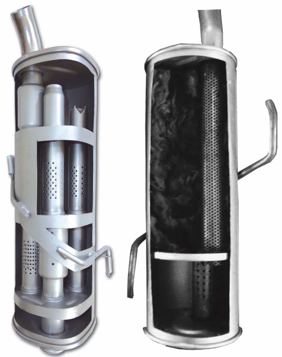 Euroflo Exhaust Silencer Internal Image Versus Competitor