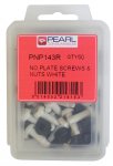 Pearl Number Plate Fixing Nuts & Screws - Plastic White - Pack of 50