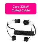 Cord Coiled EV Charging Cable 22kW - 380V 32A