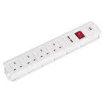 Sealey Extension Cable 3m 4 x 230V + 2 x USB Sockets - White