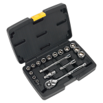 Sealey Socket Set 18pc 3/8Sq Drive 6pt WallDrive® Metric