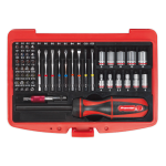 Sealey Fine Tooth Ratchet Screwdriver & Accessory Set 51pc