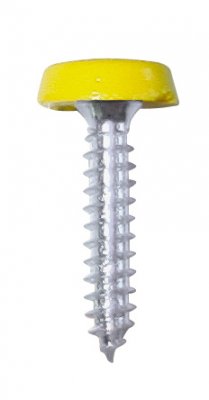 Pearl Number Plate Fixing Screws - Yellow - Pack of 50
