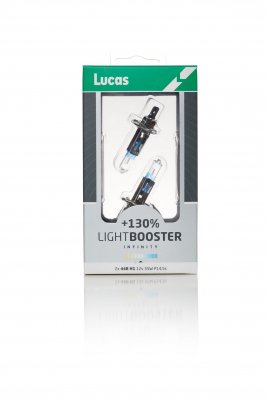 Lucas Light Booster Bulb 12v 55w H1 130% Brighter (Pack of 2)