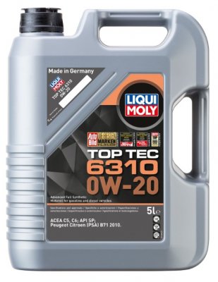 Liqui Moly Top Tec 6310 0W-20 - 1L, 5L, 20L & 205L