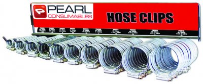 Pearl Hose Clip Display Stand With 100x Assorted Hose Clips