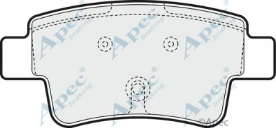 PAD1559 - Apec Brake Pad Set Rear 3Y36K Warranty