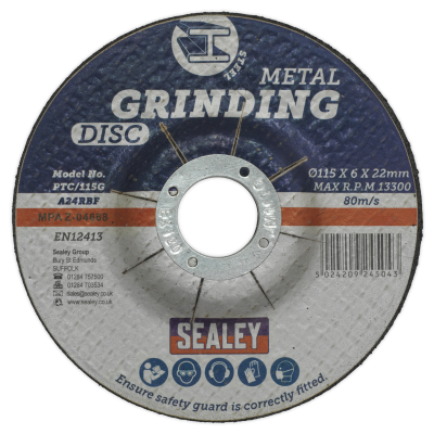 Sealey Grinding Disc 115mm x 6mm 22mm Bore
