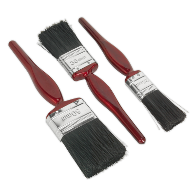 Sealey Pure Bristle Paint Brush Set 3pc