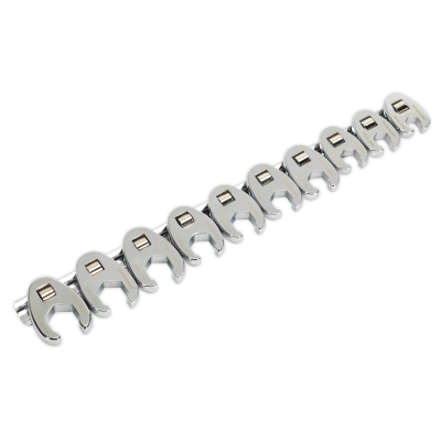 Sealey Crow's Foot Spanner Set 10pc 3/8Sq Drive - Metric