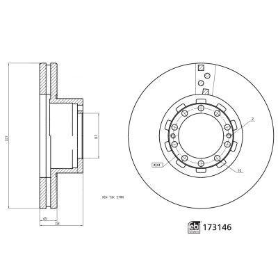Febi Bilstein Brake Disc 173146